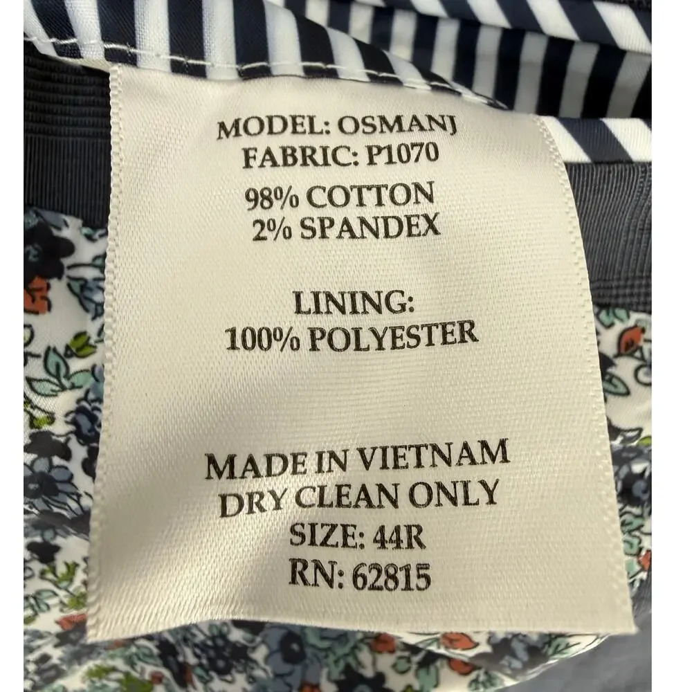 Original Penguin Men’s 44R Blue Summer Blazer Cotton Floral Lining Two Button